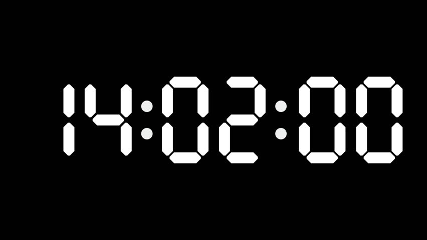 14:02 - 60 Second Full-Screen Countdown Timer with 7-Segment Display | 2:02 PM (Two O'Clock Two Minutes) | Fourteen O'Clock, Two Minutes