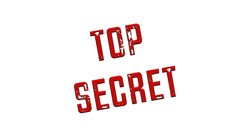 TOP SECRET. Top Secret Impact Banner. Red Text on White Background. Top Secret Sign Symbol Animation Motion Graphics on White Background.