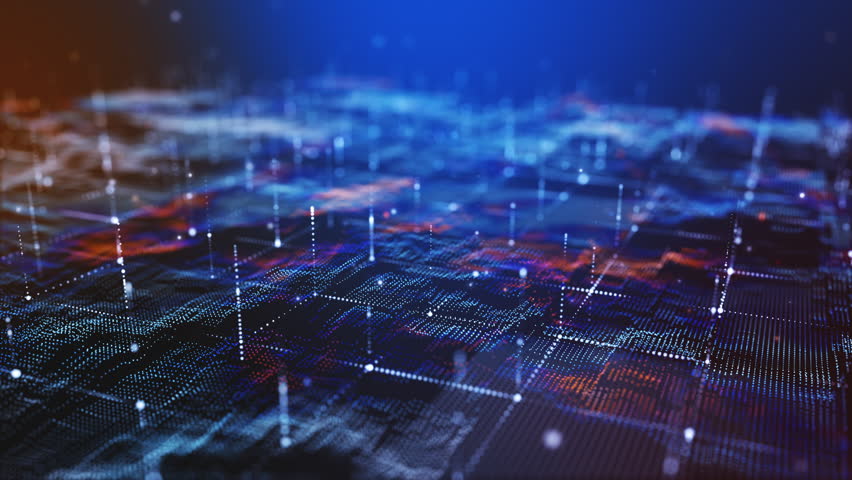 Flying through futuristic digital geology terrain, digital data telemetry and engineer topography with contour lines. 3D wireframe cartography concept.  - Powered by Shutterstock - Get 15% off with code: PIKWIZARD15