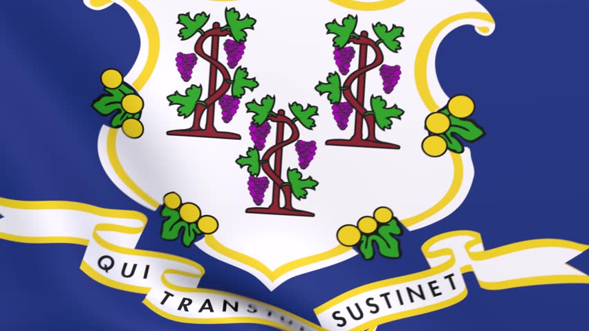 3d Render Animation of United State of America Flag called Connecticut