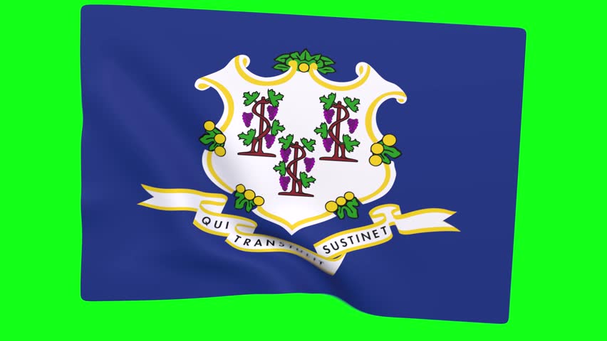 3d Render Animation of United State of America Flag called Connecticut
