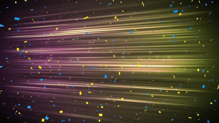 Animation of neon lines and confetti falling on black background. Party and celebration concept, digitally generated video. - Powered by Shutterstock - Get 15% off with code: PIKWIZARD15