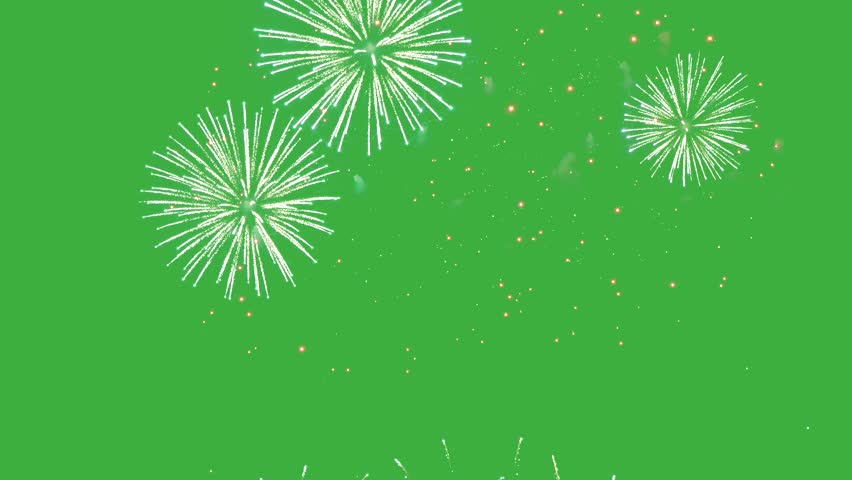 Abstract Firework on green Screen chroma key background, 4th of July independence day, New Year eve, Christmas 2025, Diwali Holiday concept. High quality 4k chromakey Cinematic Slow Motion video - Powered by Shutterstock - Get 15% off with code: PIKWIZARD15