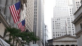 New York City, United States. Lower Manhattan Downtown Financial District urban architecture. American Wall street Stock Exchange building, USA Stock Market trading. - Powered by Shutterstock - Get 15% off with code: PIKWIZARD15