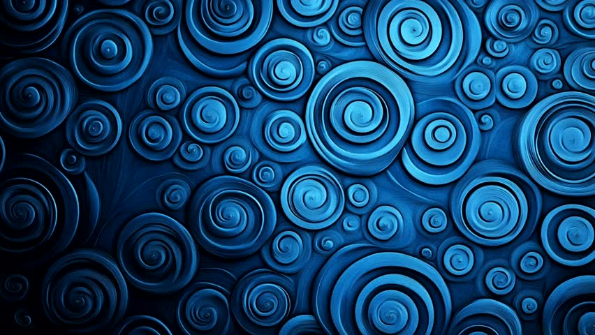 Abstract Blue Swirls Pattern circle style 