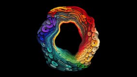 Seamless animation of a rainbow gradient texture illustration pattern circle isolated with alpha channel. Geometric colorful graphic round with a psychedelic look - Powered by Shutterstock - Get 15% off with code: PIKWIZARD15