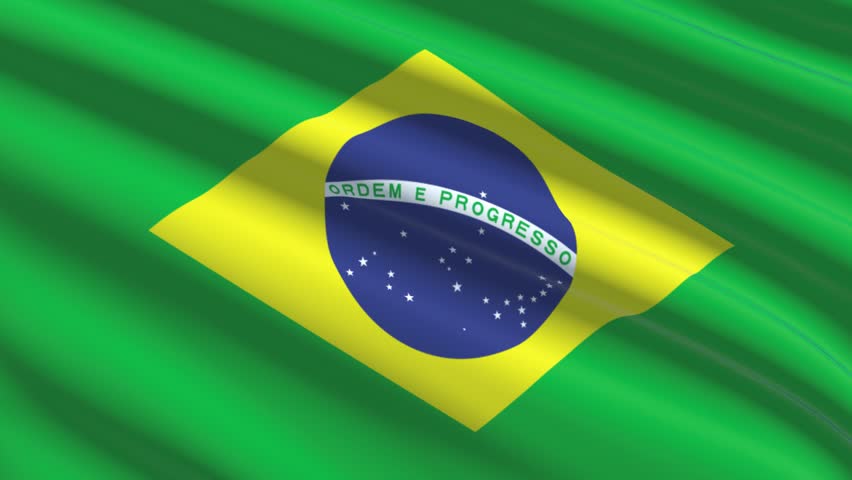 Wavy brazilian flag video animation