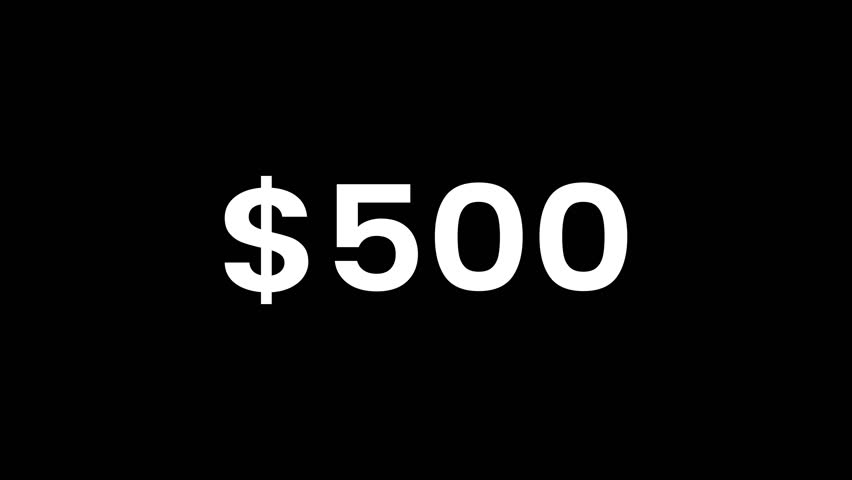 Growing concept Dollar is rising up with money, 0 dollar to 500 dollar making animation. A success story of making 500 dollars from 0 dollar.