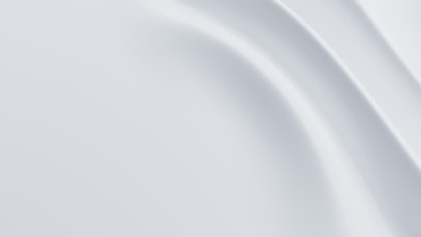 Abstract reflective ripples on white surface. Milky water waves. Satin crumples. Loop 3d render animation