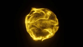 Yellow energy ball animation on black background. Golden magic sphere motion. Power core fantasy element with glow effect. Seamless loop. - Powered by Shutterstock - Get 15% off with code: PIKWIZARD15