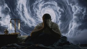 Man In Front Of Spiraling Spinning Background Time Anxiety Surrealism Dramatic Scene - Powered by Shutterstock - Get 15% off with code: PIKWIZARD15