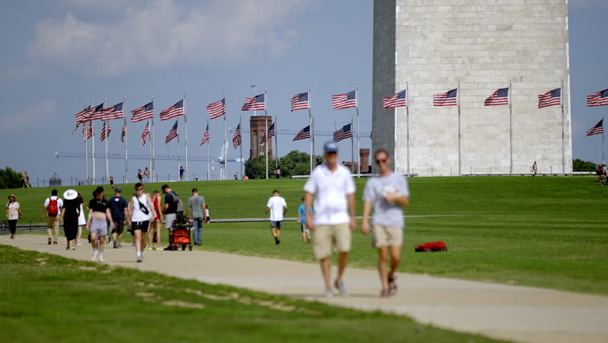 Washington monument slow motion urban outdoor 
