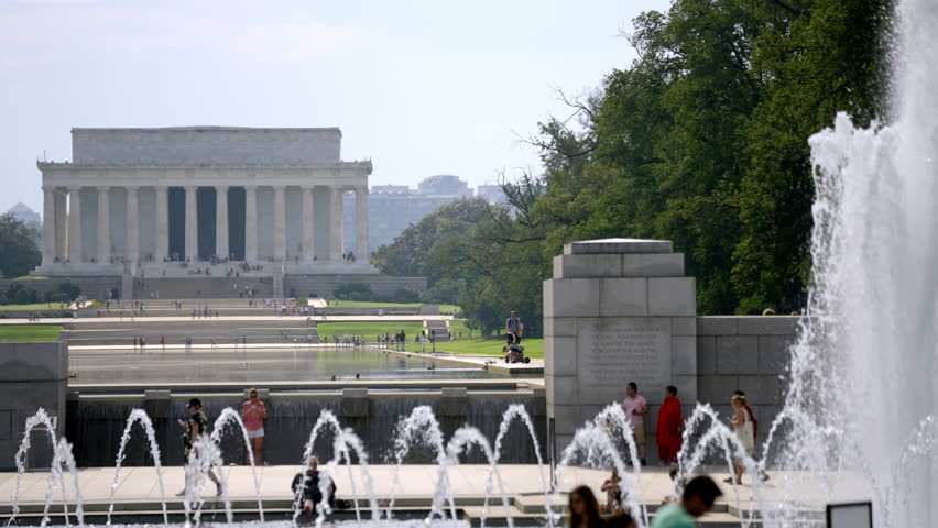World War II memorial slow motion 