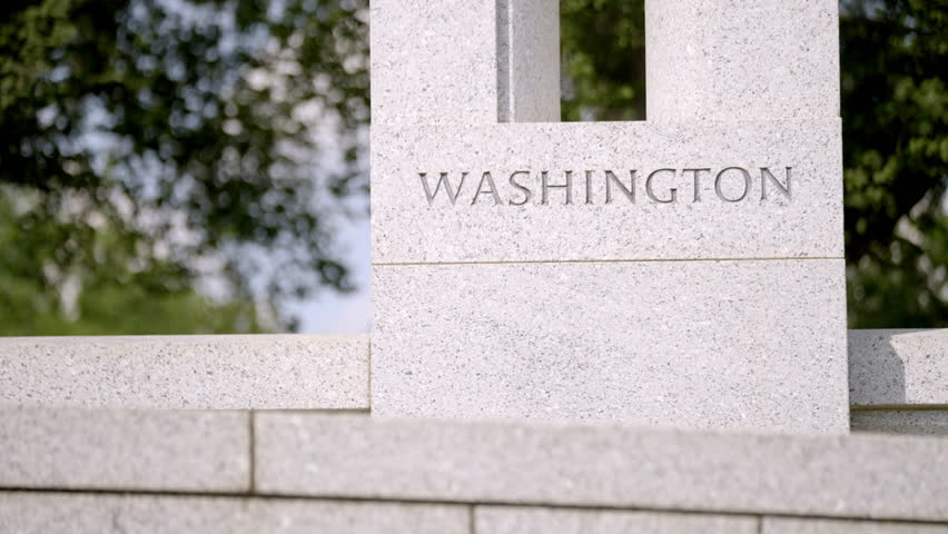 World War II Memorial fountain slow motion
