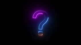 neon Question mark icon animation. neon line asking icon. - Powered by Shutterstock - Get 15% off with code: PIKWIZARD15