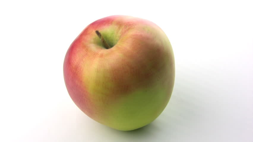 Fresh juicy natural apple rotates, showing itself on all sides