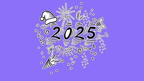 New Year 2025 colorful doodle abstract animation. Creative Colorful Neon Led Greeting Card. Happy new Year 2025 Animation Design. Doodle Style New Year and Christmas Colorful Neon Led Decorations. - Powered by Shutterstock - Get 15% off with code: PIKWIZARD15