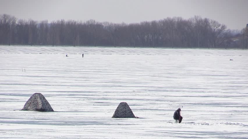 Winter ice fishing tent outdoor