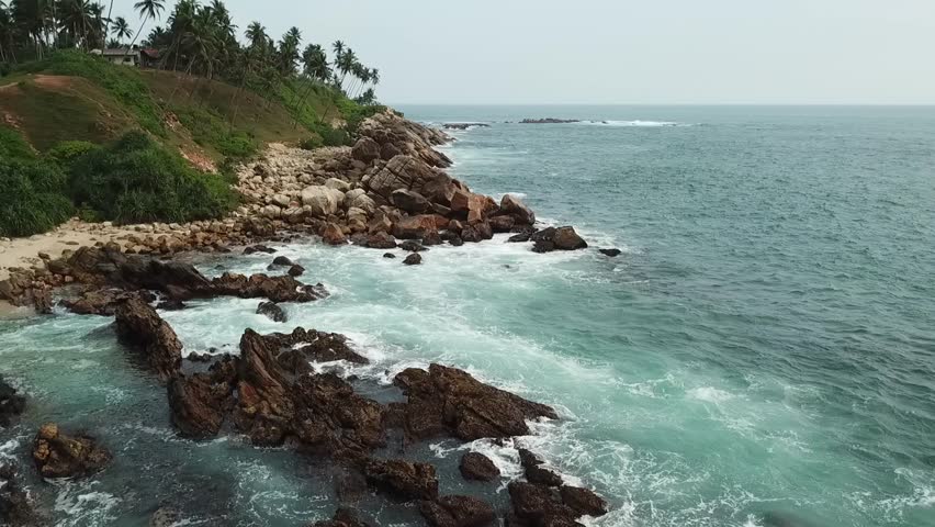 Aerial video of Beautiful beach landscape in Sri Lanka