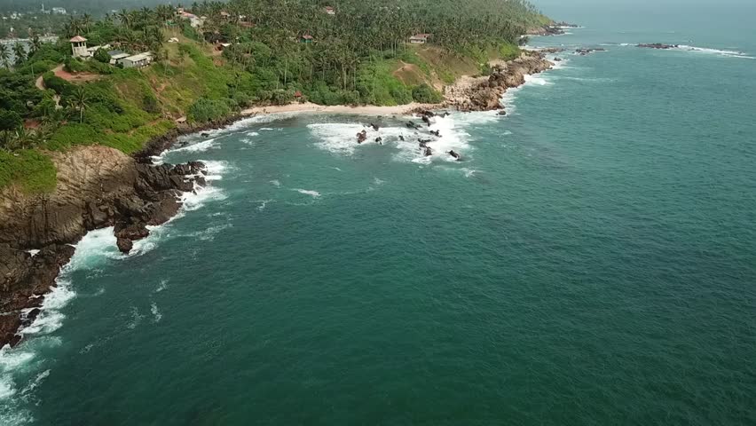 Aerial video of Beautiful beach landscape in Sri Lanka