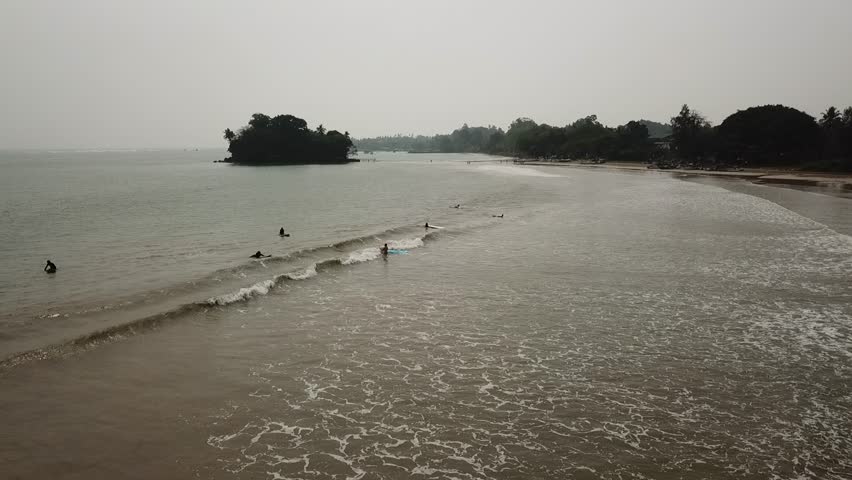 Aerial video of Beautiful beach landscape in Sri Lanka