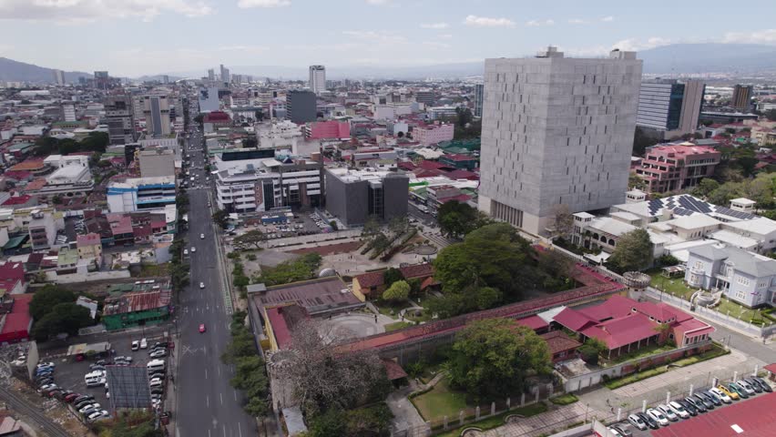 Aerial panoramic overview of the National Museum of Costa Rica in San Jose