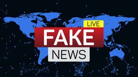 Animation of fake news text over world map and data processing. Global news, media and data processing concept digitally generated video. 3D Illustration - Powered by Shutterstock - Get 15% off with code: PIKWIZARD15
