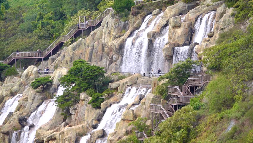 Ara Falls on Gyeongin Ara Waterway in Incheon City