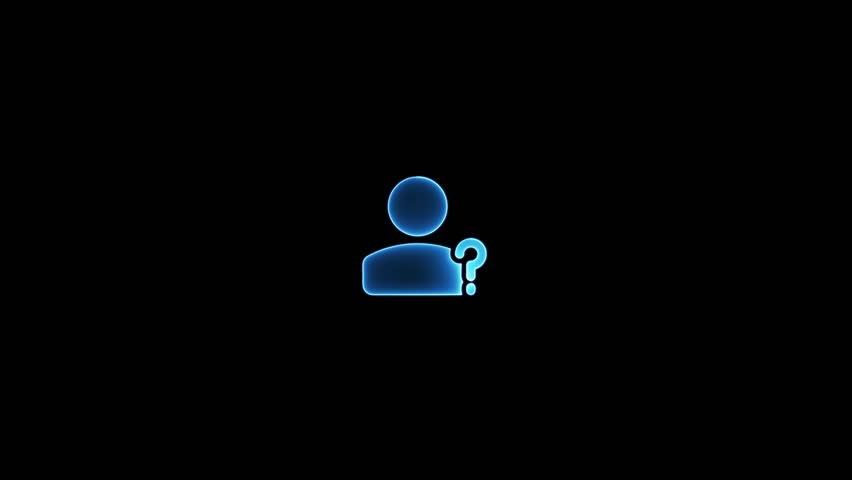 Glowing neon, personal profile icon animation background. personal profile symbol, man icon