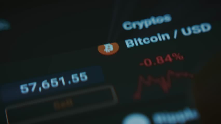 Scrolling the list of Cryptocurrencies, studying the prices on a trading app