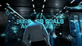 Business Goals And Process. IT Administrator Activating Modern Data Center Server with Hologram. - Powered by Shutterstock - Get 15% off with code: PIKWIZARD15