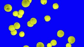 3D animation of green apples raining on a blue background. Perfect for food-related content, health and wellness promotion or educational videos. - Powered by Shutterstock - Get 15% off with code: PIKWIZARD15