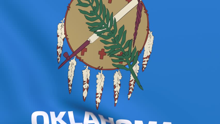 3d Render Animation of United State of America Flag called Oklahoma
