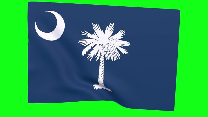 3d Render Animation of United State of America Flag called South Carolina