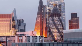 Amazing sunrise timelapse of the city of london square mile skyscraper skyline from a unique high vantage point in 2024 - Powered by Shutterstock - Get 15% off with code: PIKWIZARD15
