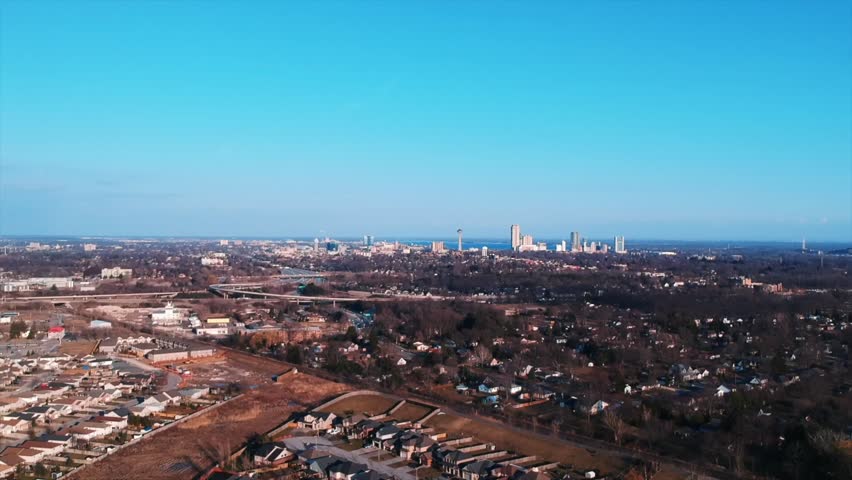 Niagara Falls City, Ontario, Canada - Aerial Footage