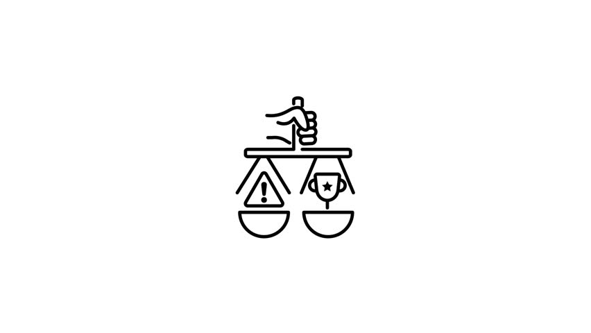 A line animated icon of risk award 