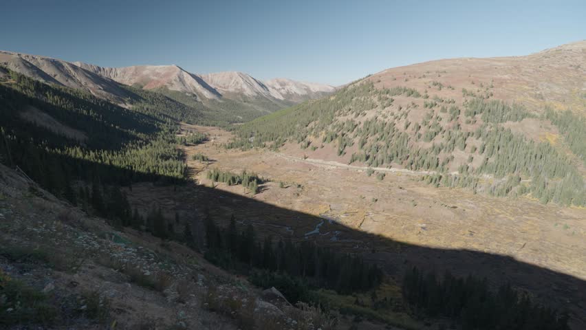 Independence Pass - Continental Divide is the summit of the Top of the Rockies National Scenic and Historic Byway and is located between Twin Lakes Village and Aspen Colorado USA