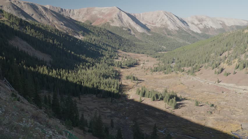 Independence Pass - Continental Divide is the summit of the Top of the Rockies National Scenic and Historic Byway and is located between Twin Lakes Village and Aspen Colorado USA