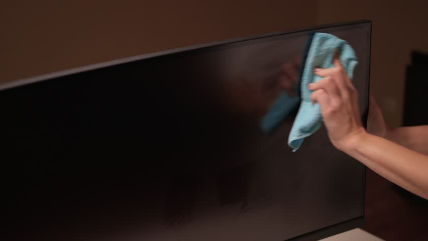 Effective and Safe Cleaning Techniques for a Curved Television Screen Using a Microfiber Cloth