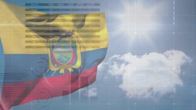 Animation of statistics and financial data processing over flag of colombia. Global business, finance, connections, computing and data processing concept digitally generated video. - Powered by Shutterstock - Get 15% off with code: PIKWIZARD15