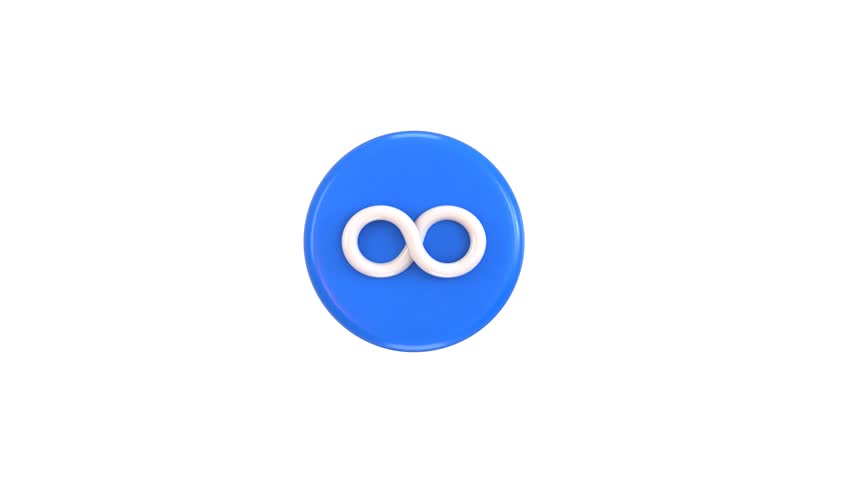 Infinity icon 3d animation concept of Financial Website, apps, social media, presentation, design template element and other e-commerce. Seamless loop 3d animation