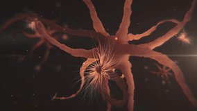 3D rendering Virus neural network transmission animation, Witness retrovirus in body of individual with human immunodeficiency virus. Division of light pink virus.understanding retrovirus replication - Powered by Shutterstock - Get 15% off with code: PIKWIZARD15