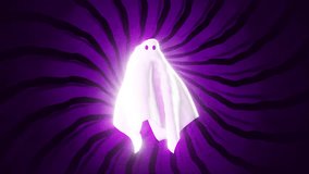 Halloween Ghost Transition Isolated on Dark Background. 4K Ultra HD Video Motion Graphic Animation. - Powered by Shutterstock - Get 15% off with code: PIKWIZARD15