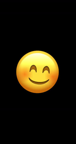 Smiling Face Blushing animated emoji with alpha channel, transparent background. 4K resolution loop animation vertical footage. 