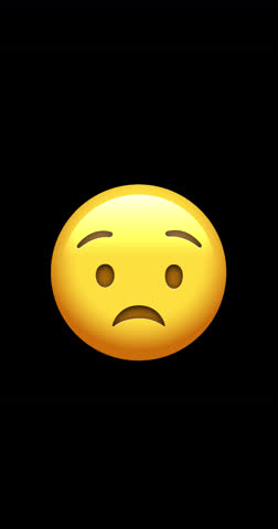 Worried Face animated emoji with alpha channel, transparent background. 4K resolution loop animation vertical footage. 