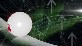 Animation of globe with connections and arrows on black background. Global connections, technology and data processing concept digitally generated video. - Powered by Shutterstock - Get 15% off with code: PIKWIZARD15