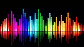 Music equalizer audio beat rhythm sound colorful bars animation frequency spectrum wave motion dynamic visualizer pulse bass treble volume circular neon vibrant full hd 4k stock video footage download - Powered by Shutterstock - Get 15% off with code: PIKWIZARD15