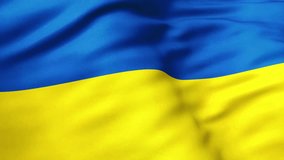 Close up view of Ukraine flag video waving in wind. Realistic flag background, fabric textured, perfect loop, official colors, 4K video - Powered by Shutterstock - Get 15% off with code: PIKWIZARD15