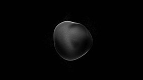 White liquid sphere of sand grains on isolated dust particle background. Abstract stereoscopic looped orb. Sphere morphing. Smooth bubble on black background. Random holographic 3d shapes 4k, 60fps. - Powered by Shutterstock - Get 15% off with code: PIKWIZARD15